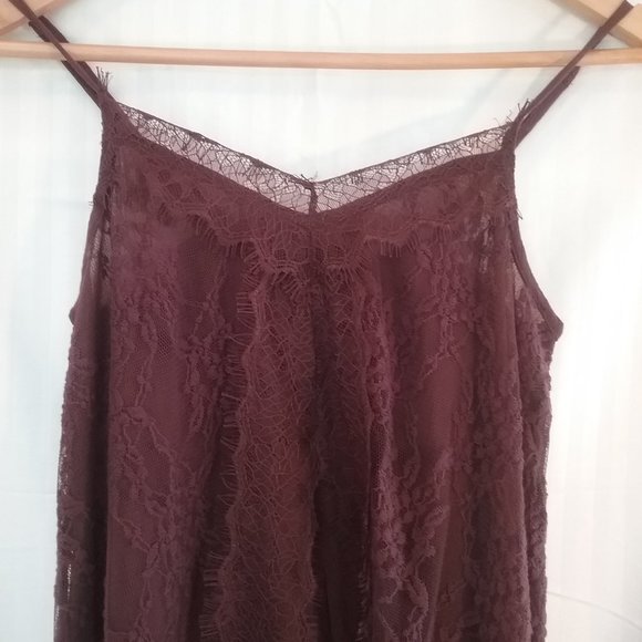 🌞 New American Eagle Camisole Burgundy Lace  XS - Picture 1 of 14
